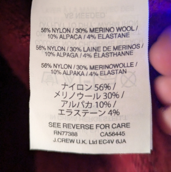 J Crew Red/Burgundy Merino Wool/Alpaca Turtleneck Sweater Long Sleeve Women's S - Picture 8 of 9